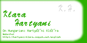 klara hartyani business card